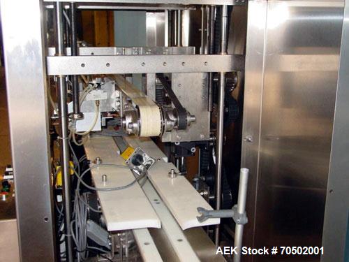 Used PE Master M Model MS12T77002S2E12 Head Pressure Sensitive Front and Back Rotary Labeler. Machine has clear label sensors and an Allen Bradley (AB) Panel View 600 control panel. Machine is equipp...