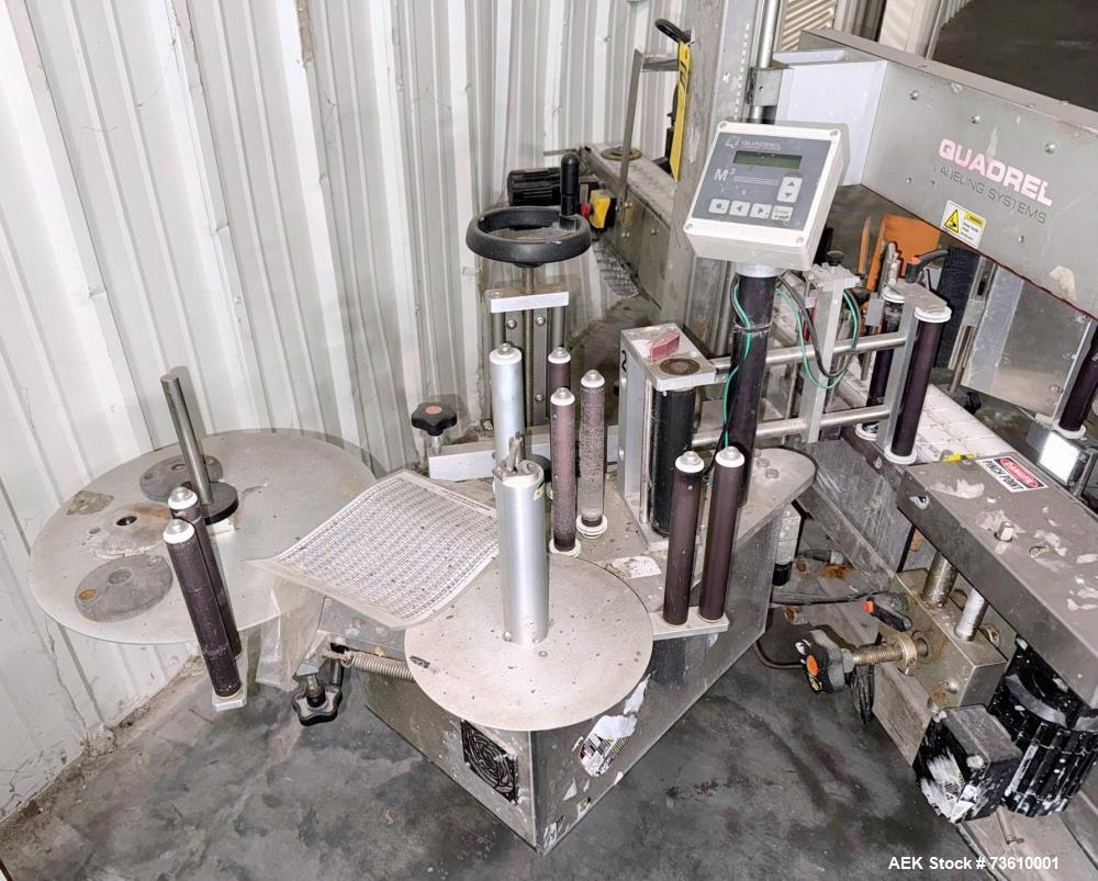 Used Quadrel Econoline Stepper Front & Back Automatic Labeling System – 150 CPM