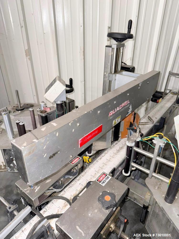 Used Quadrel Econoline Stepper Front & Back Automatic Labeling System – 150 CPM