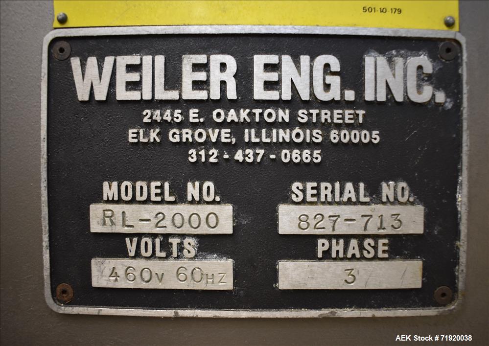 Weiler Labeling Systems (Sancoa) Model RL-2000 Dual Head Front & Back Rota