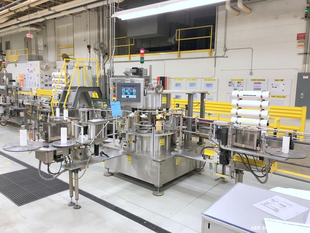 Used Sancoa Weiler 3-Head, 7-Station Pressure Sensitive Rotary Labeler