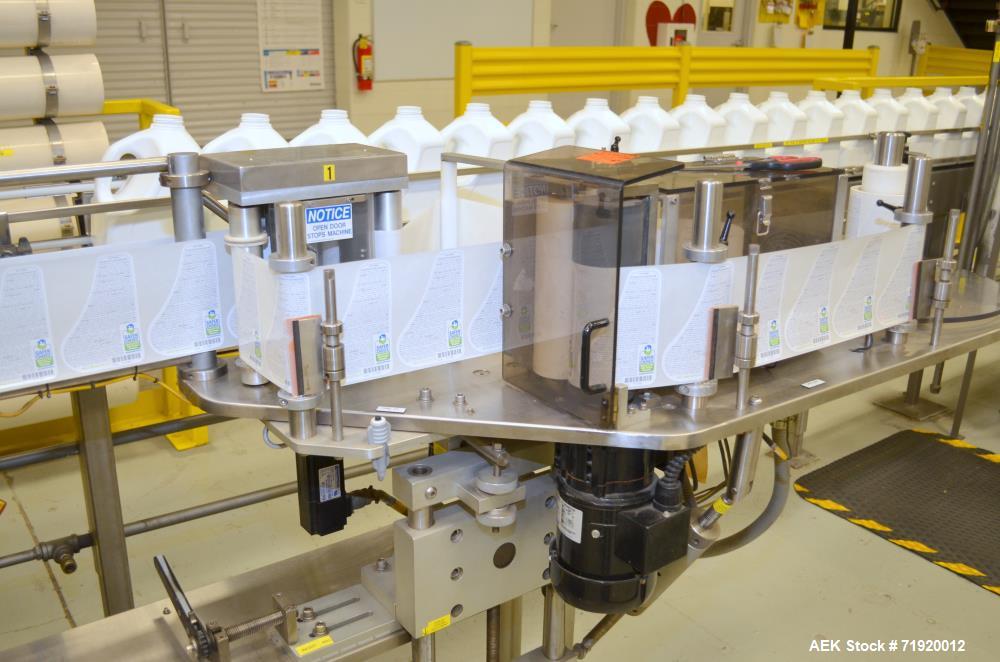 Used Sancoa Weiler 3-Head, 7-Station Pressure Sensitive Rotary Labeler