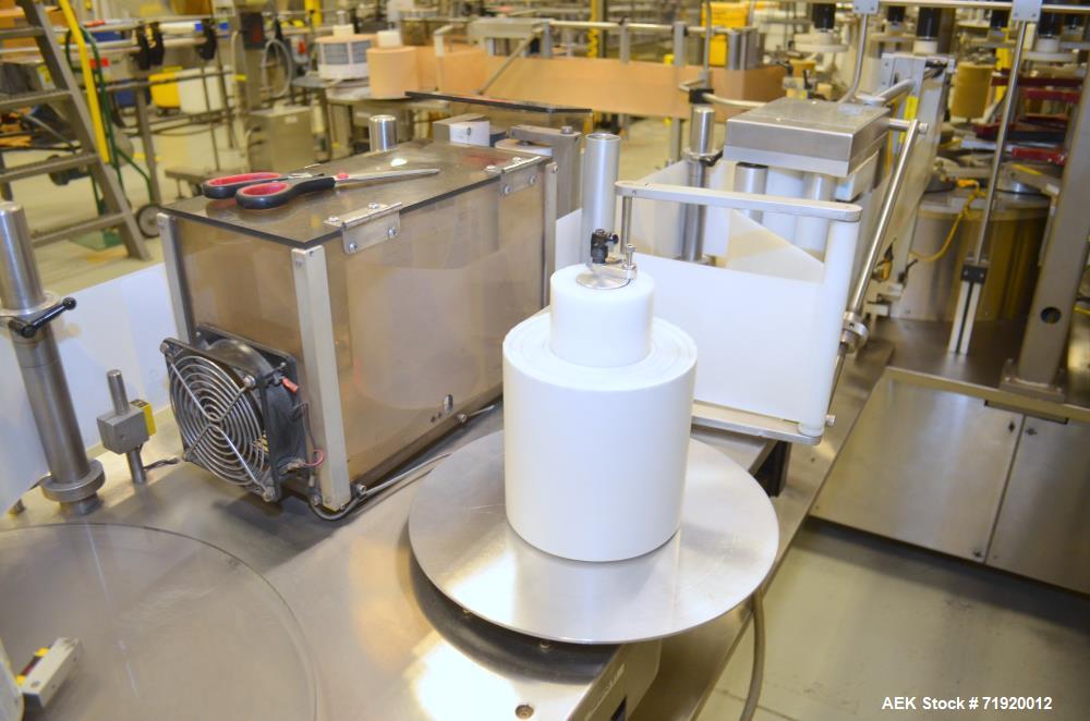 Used Sancoa Weiler 3-Head, 7-Station Pressure Sensitive Rotary Labeler