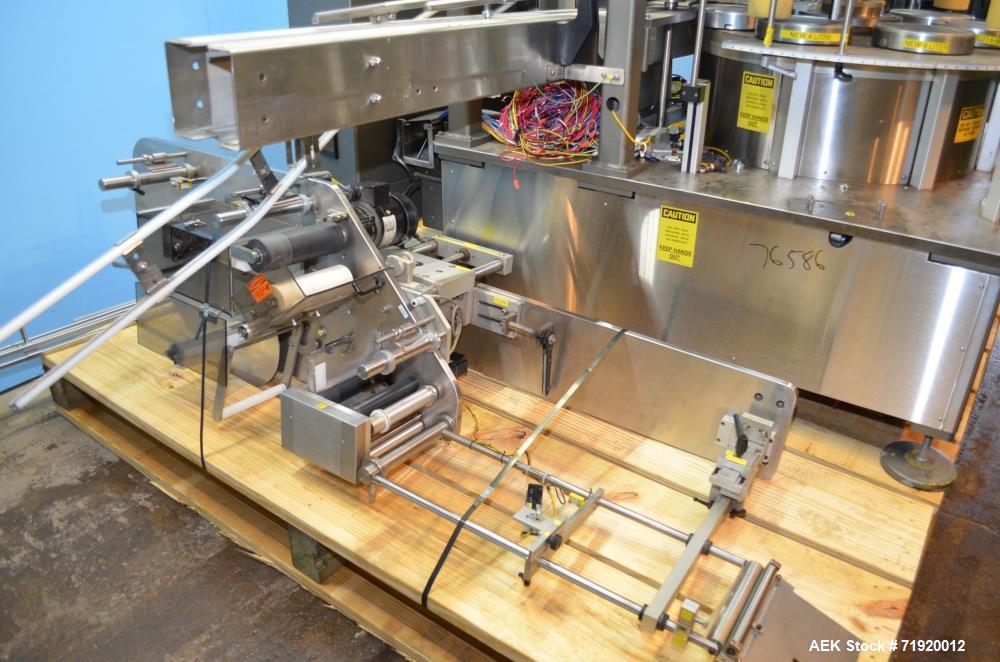 Used Sancoa Weiler 3-Head, 7-Station Pressure Sensitive Rotary Labeler