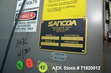 Used- Sancoa Weiler 3-Head, 7-Station Pressure Sensitive Rotary Labeler