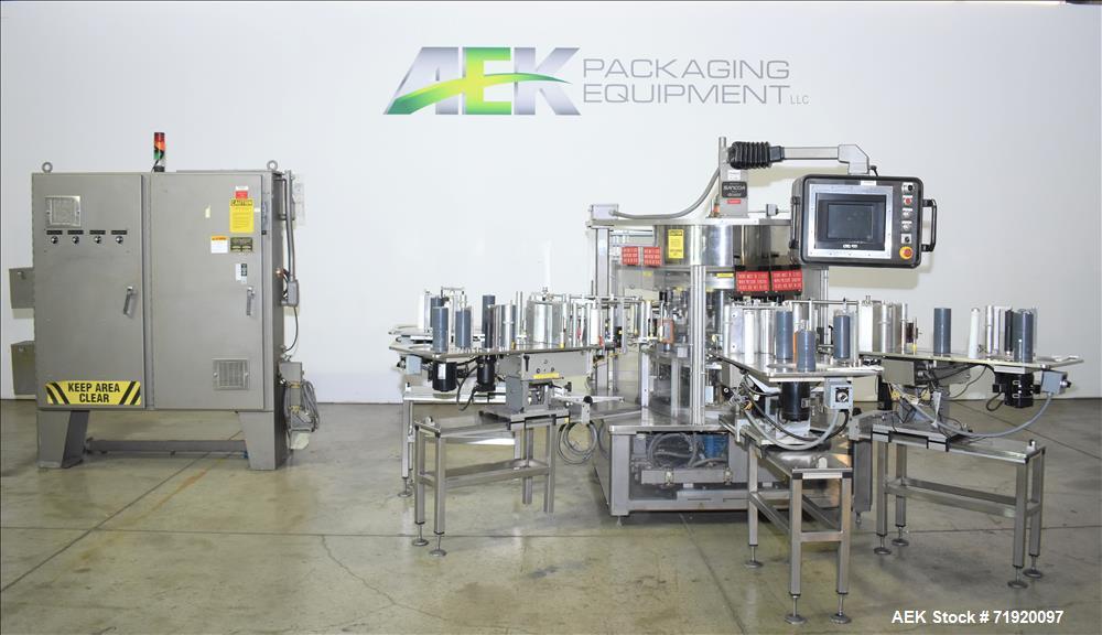 Used Sancoa (Weiler) automatic pressure sensitive rotary labeler, Model RL-4000