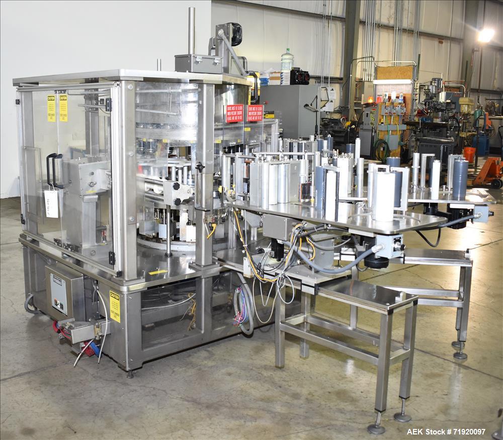 Used Sancoa (Weiler) automatic pressure sensitive rotary labeler, Model RL-4000