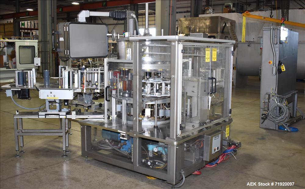 Used Sancoa (Weiler) automatic pressure sensitive rotary labeler, Model RL-4000