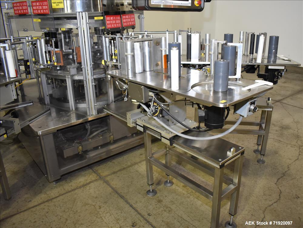 Used Sancoa (Weiler) automatic pressure sensitive rotary labeler, Model RL-4000