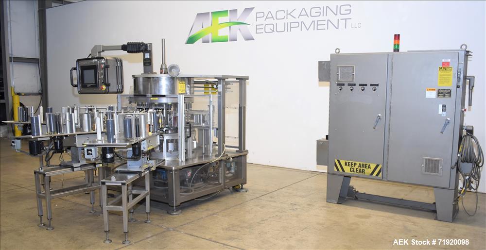 Used Sancoa (Weiler) automatic pressure sensitive rotary labeler, Model RL-4000
