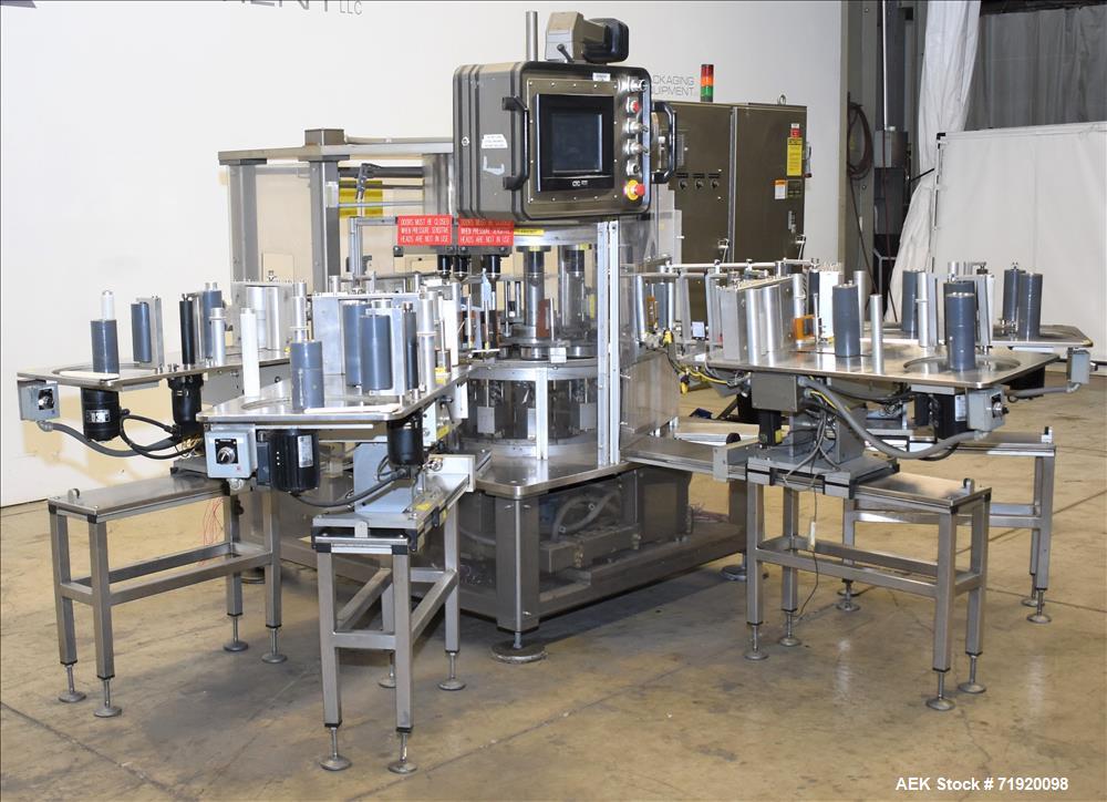 Used Sancoa (Weiler) automatic pressure sensitive rotary labeler, Model RL-4000