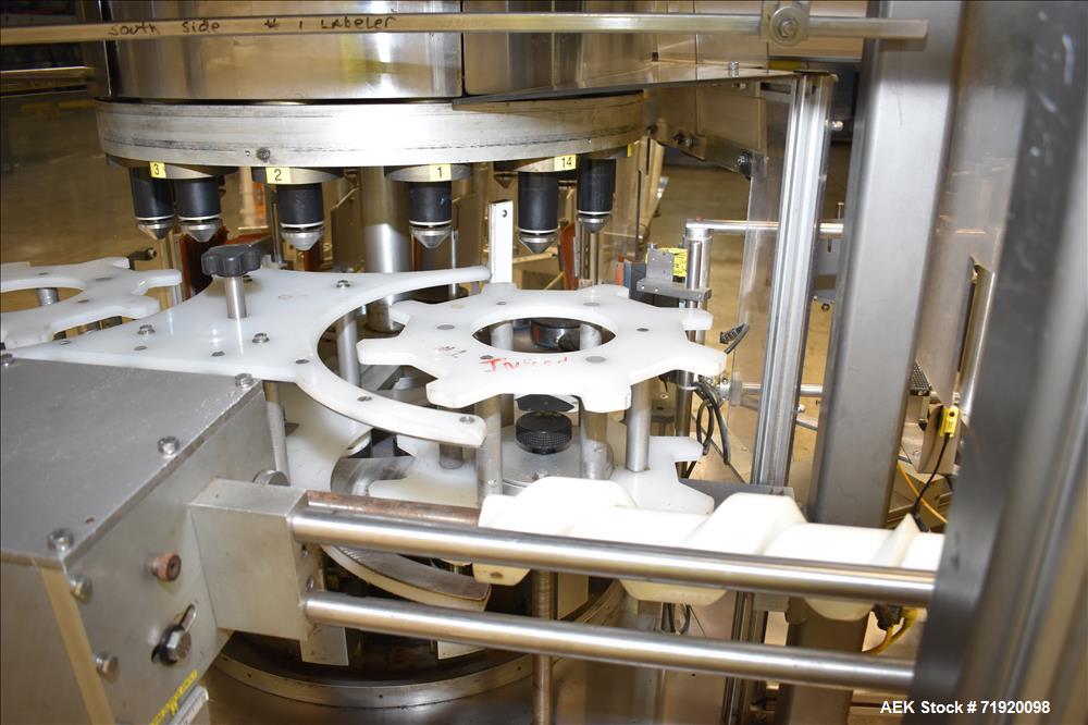 Used Sancoa (Weiler) automatic pressure sensitive rotary labeler, Model RL-4000