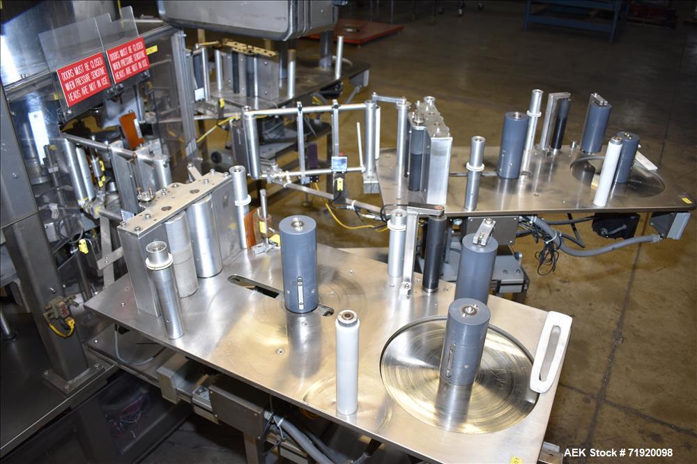 Used Sancoa (Weiler) automatic pressure sensitive rotary labeler, Model RL-4000
