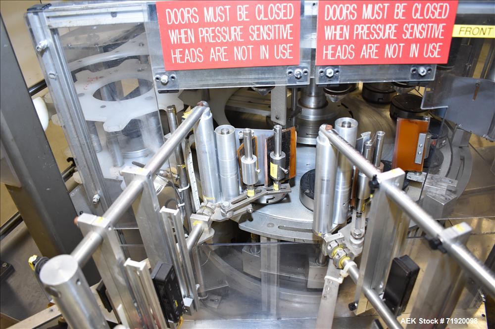 Used Sancoa (Weiler) automatic pressure sensitive rotary labeler, Model RL-4000
