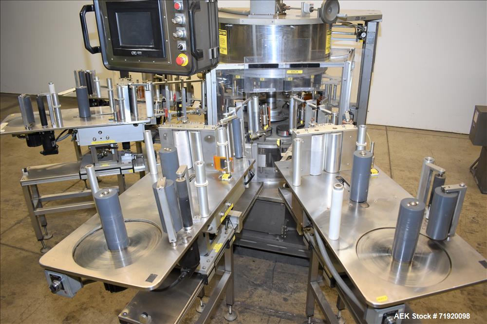 Used Sancoa (Weiler) automatic pressure sensitive rotary labeler, Model RL-4000