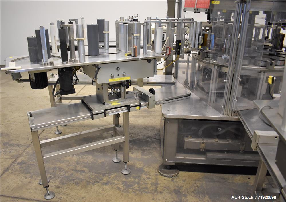 Used Sancoa (Weiler) automatic pressure sensitive rotary labeler, Model RL-4000