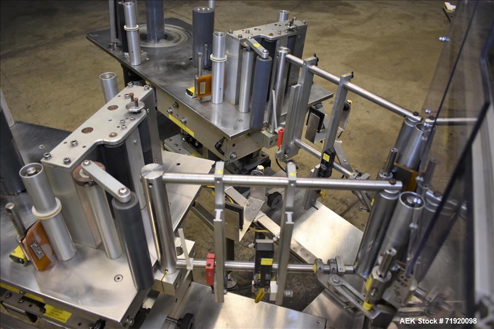 Used Sancoa (Weiler) automatic pressure sensitive rotary labeler, Model RL-4000
