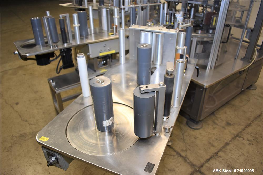 Used Sancoa (Weiler) automatic pressure sensitive rotary labeler, Model RL-4000