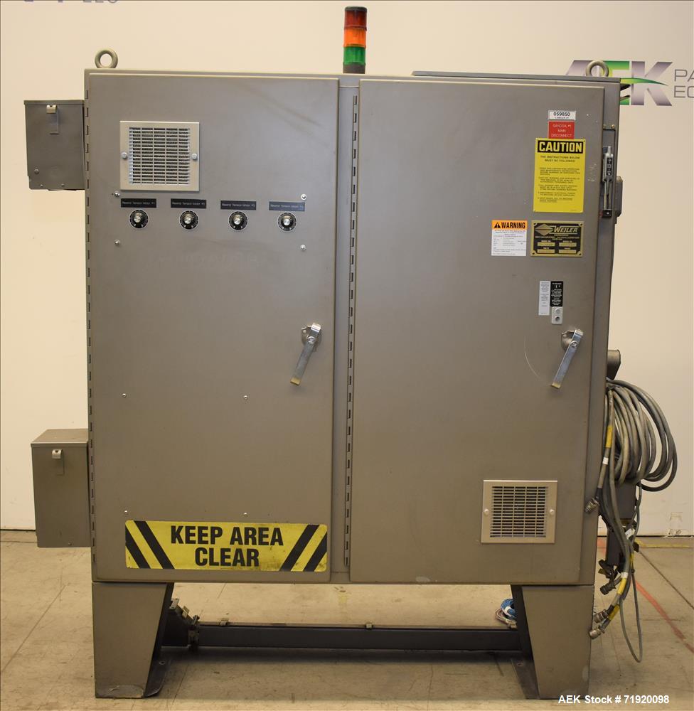 Used Sancoa (Weiler) automatic pressure sensitive rotary labeler, Model RL-4000