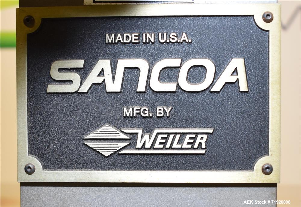 Used Sancoa (Weiler) automatic pressure sensitive rotary labeler, Model RL-4000
