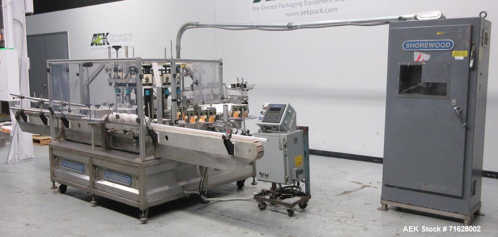 Used Shorewood Model 5200R Front/Back/Neck Pressure Sensitive Labeler