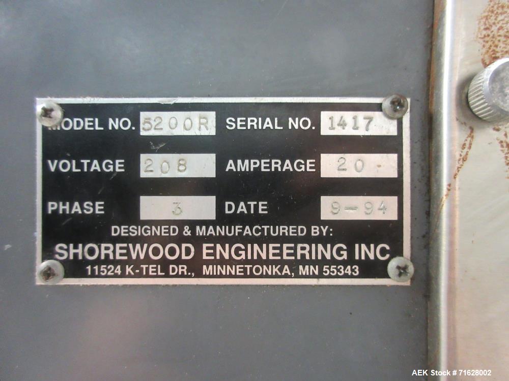 Used Shorewood Model 5200R Front/Back/Neck Pressure Sensitive Labeler