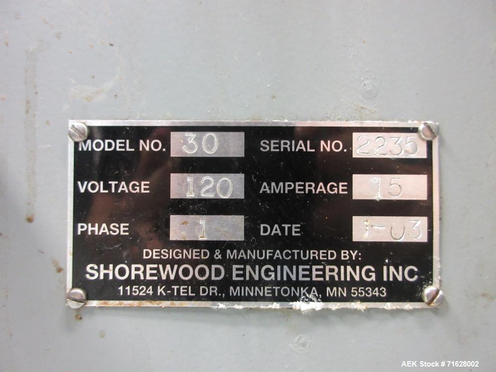 Used Shorewood Model 5200R Front/Back/Neck Pressure Sensitive Labeler