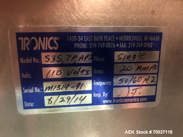 Used Tronics Pressure Sensitive Labeler