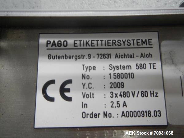 Used Uhlmann carton labeler, model PAGO System P580