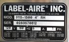 Used Label Aire Tamper Evident Front and Back Labeler/Carton Wafer Sealer.