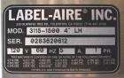 Used Label Aire Tamper Evident Front and Back Labeler/Carton Wafer Sealer.