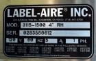Used Label Aire Tamper Evident Front and Back Labeler/Carton Wafer Sealer.