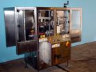 Used PE Master M Model MS12T77002S2E12 Head Pressure Sensitive Front and Back Rotary Labeler. Machine has clear label sensors and an Allen Bradley (AB) Panel View 600 control panel. Machine is equipp...