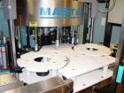 Used PE Master M Model MS12T77002S2E12 Head Pressure Sensitive Front and Back Rotary Labeler. Machine has clear label sensors and an Allen Bradley (AB) Panel View 600 control panel. Machine is equipp...