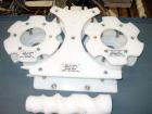 Used PE Master M Model MS12T77002S2E12 Head Pressure Sensitive Front and Back Rotary Labeler. Machine has clear label sensors and an Allen Bradley (AB) Panel View 600 control panel. Machine is equipp...