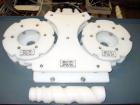 Used PE Master M Model MS12T77002S2E12 Head Pressure Sensitive Front and Back Rotary Labeler. Machine has clear label sensors and an Allen Bradley (AB) Panel View 600 control panel. Machine is equipp...