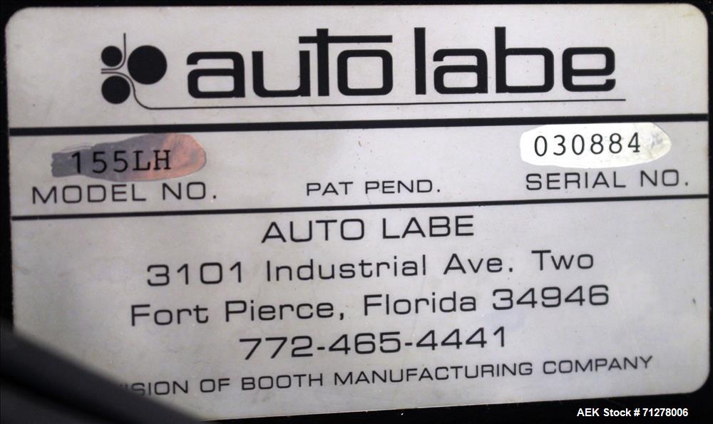 Used Auto Labe Model 155-LH Automatic Print and Apply Labeler