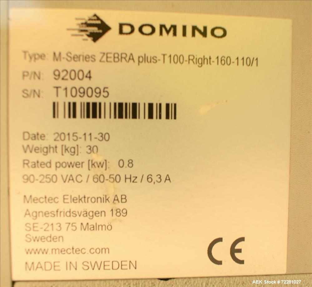 Used Domino M-Series Pressure Sensitive Print & Apply Labeler