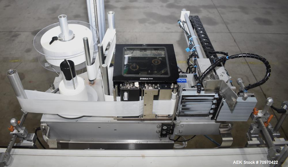 Used Domino M-Series Print & Apply Labeler with Optel OP300-A Inspection System