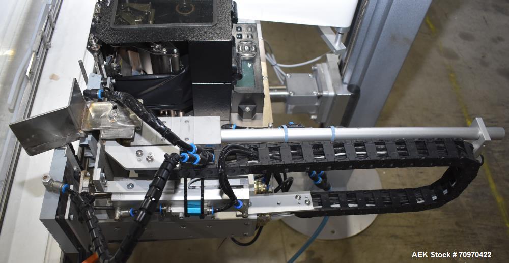 Used Domino M-Series Print & Apply Labeler with Optel OP300-A Inspection System