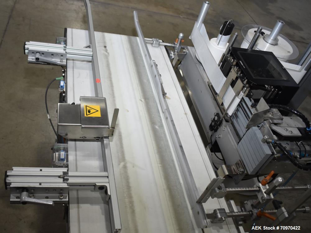 Used Domino M-Series Print & Apply Labeler with Optel OP300-A Inspection System