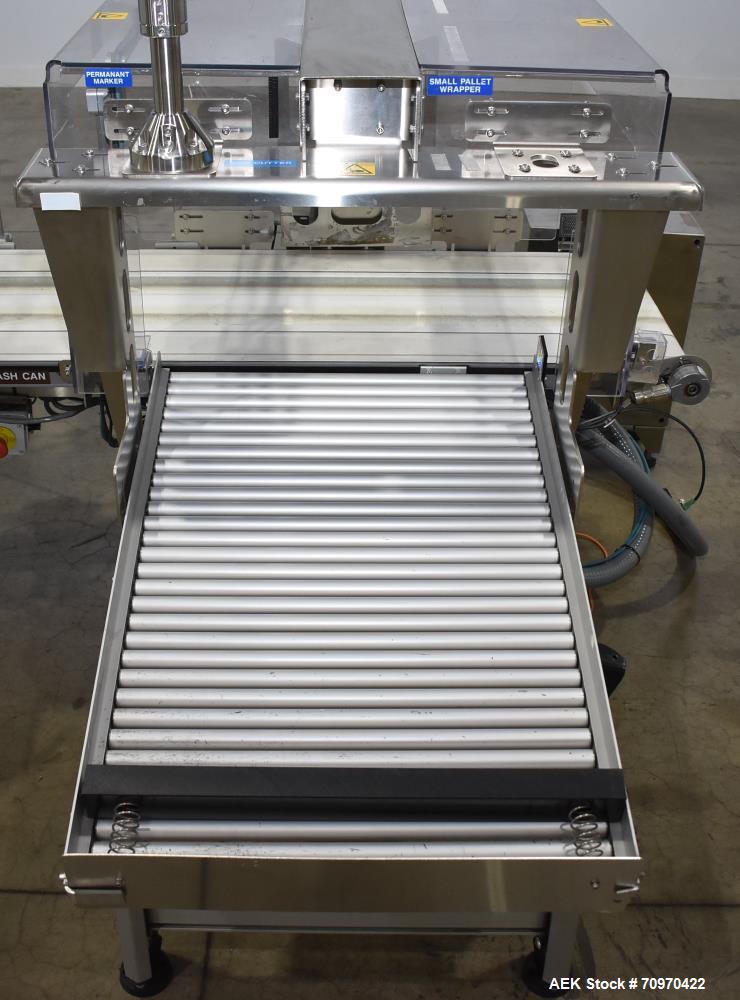 Used Domino M-Series Print & Apply Labeler with Optel OP300-A Inspection System