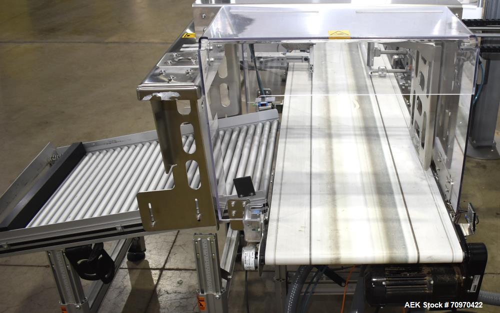 Used Domino M-Series Print & Apply Labeler with Optel OP300-A Inspection System