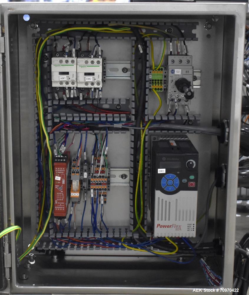 Used Domino M-Series Print & Apply Labeler with Optel OP300-A Inspection System