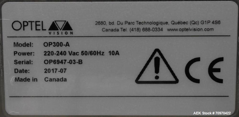 Used Domino M-Series Print & Apply Labeler with Optel OP300-A Inspection System