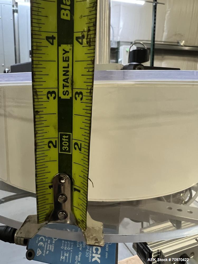 Used Domino M-Series Print & Apply Labeler with Optel OP300-A Inspection System