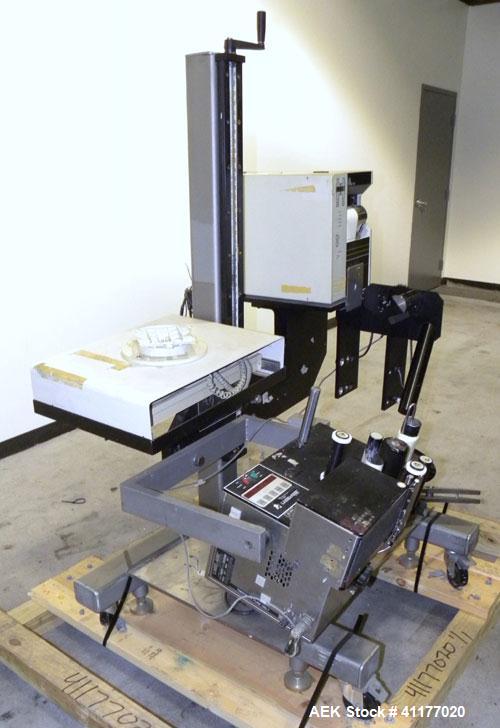 Used Label Aire 2111M/LH Print & Apply Labeler with Zebra print head. Model 2111 is a high speed air-blow labeling machine designed for very accurate label placement. The label is retained by vacuum ...