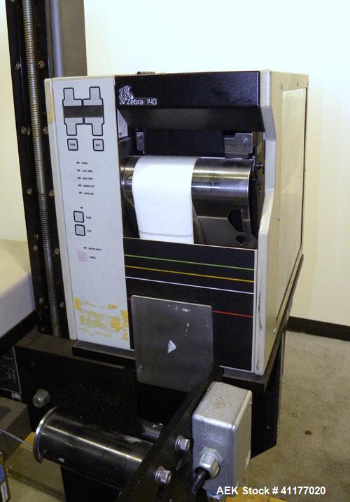 Used Label Aire 2111M/LH Print & Apply Labeler with Zebra print head. Model 2111 is a high speed air-blow labeling machine designed for very accurate label placement. The label is retained by vacuum ...