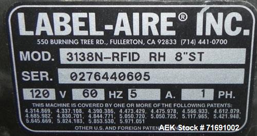 Used Label-Aire 3138N Print and Apply Case Labeling System