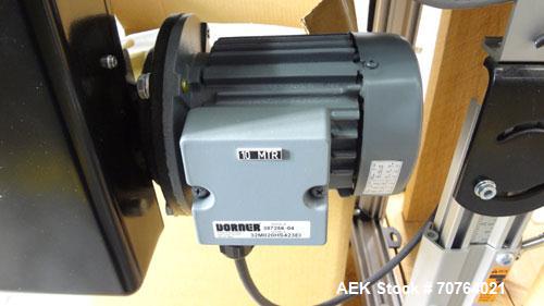 Used New Jersey Machine Print and Apply Labeler, Model 400R, capable of 50 pieces per minute. Maximum label size 4" wide x 12" long, machine set up to do a corner wrap on a skid or box. This versatil...